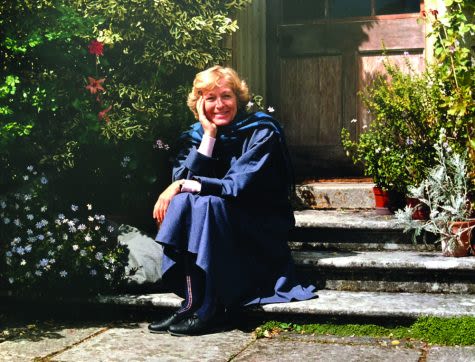 Ruth Borun in her garden in the US
