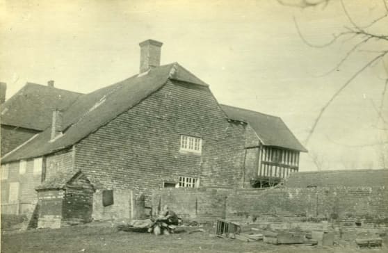 The house at Great Dixter shown from the rear before the Lutyens extension was added