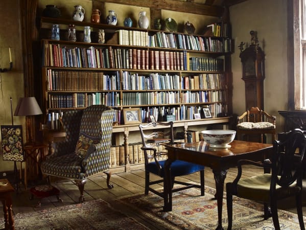 The Solar showing the bookshelves at Great Dixter by Andrew Montgomery