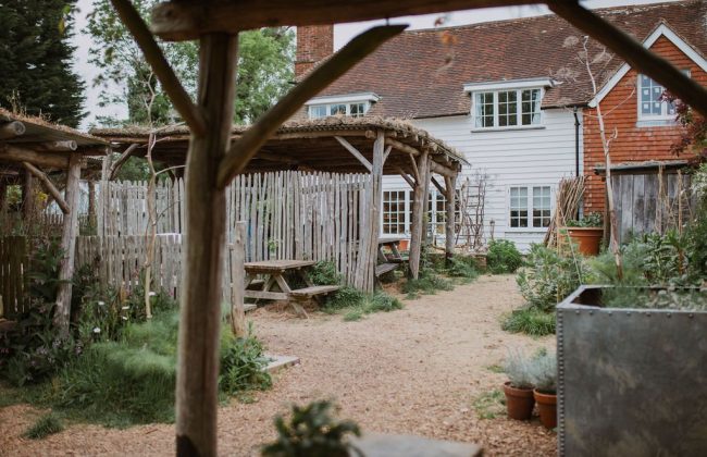 The Loggia at Great Dixter behind the shop